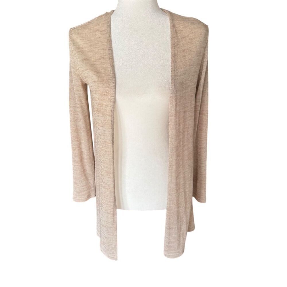 H&M Divided Beige Open Front Cardigan Lightweight Sweater Women's Size XS